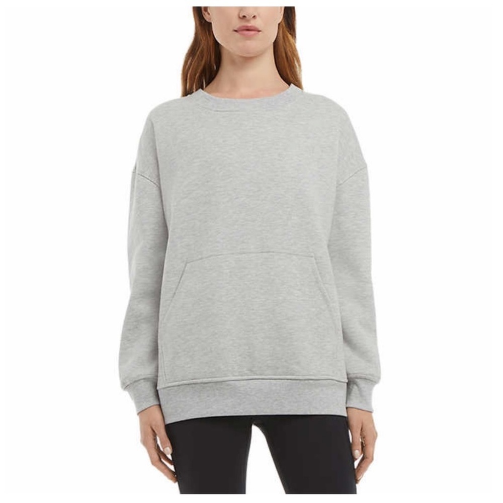 Danskin Ladies Oversized Crewneck Sweatshirt with Pocket GRAY size XS, XL winter